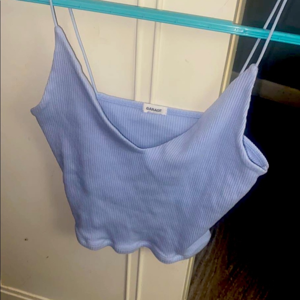 baby blue garage tank top